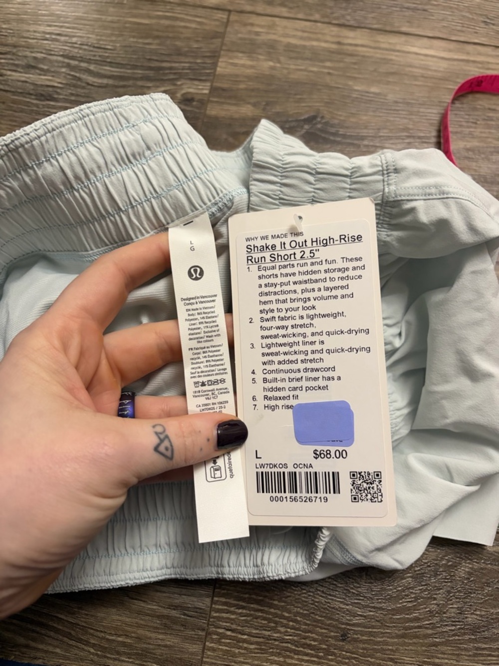 NWT Lululemon Shake It Out High-Rise Running Short 2.5" (Ocean Air) Size L - Picture 2 of 9